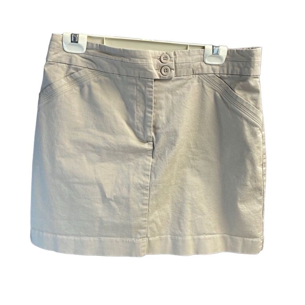 CORAL BAY  Ladies Khaki Button Up Zip Skorts Golf Skirt Size 12 Tan